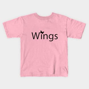 Wings typographic logo design Kids T-Shirt